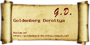 Goldenberg Dorottya névjegykártya